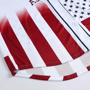 Custom Print 100% Polyester Baseball Jersey USA Flag 3D DLP Softball Uniform Short Sleeve Unisex Teamwear - Product Image 3