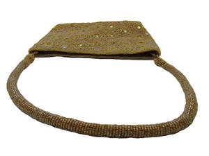 Bolso de mano de lujo con cuentas doradas hecho a mano, cartera de noche nupcial, bolso de fiesta bordado de diseñador, cartera de boda étnica - Product Image 3