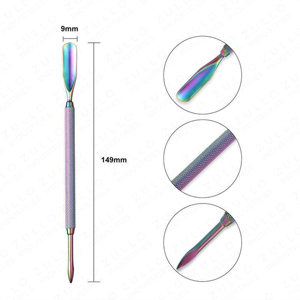 Pousse-cuticules double extrémité en acier inoxydable Zullo Industries, 1 pièce, outil professionnel pour retirer les cuticules, manucure, pédicure - Product Image 4