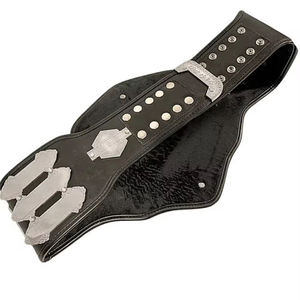 Ceinture de lutte unisexe GLOWING NEON INDUSTRY sportive à taille haute avec boucle en alliage et sangle en PU noir imprimée par transfert thermique - Product Image 2