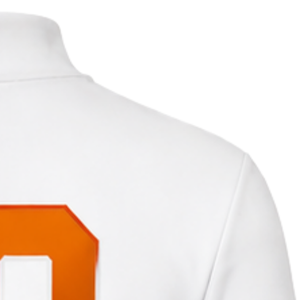 Maillot de cheerleading sublimé orange et blanc à manches longues – Tenue de sport athlétique pour l'entraînement, la compétition et les matchs - Product Image 6
