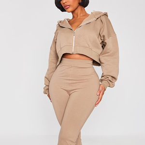 Full Sleeve Women's Streetwear Tracksuits Set Running Sports Jogging Customized Regular Fit Quick-drying Breathable 100% Cotton - Product Image 2