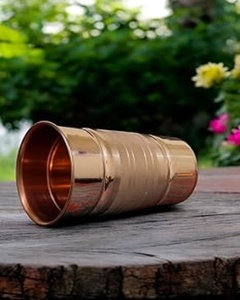 Food Safe Copper Glass Tumbler Certified Ayurvedic Drinking Water Cup Premium Metal <b>Drinkware</b> Export Supplier - Product Image 1