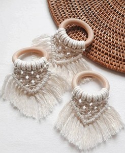 Anillo para servilletas de macramé |   Porta servilletas bohemio para la mesa |   Decoración natural para la mesa |   Decoración de mesa estilo bohemio - Product Image 2