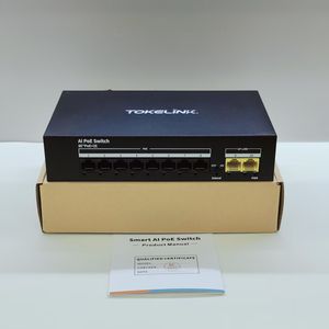 Switch de Red Ethernet TOKELINK 8 PoE 2 Uplink 10/100Mbps, Switch PoE No Administrado para Cámaras IP, Popular y en Oferta - Product Image 3