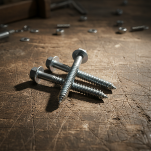 Tornillo de Acero al Carbono de Alta Resistencia Clase 4, Métrico-Pulgada, Cabeza Hexagonal Externa, Rosca para Madera, Punta Afilada, HRC22-32, Recubierto de Zinc Blanco - Product Image 1