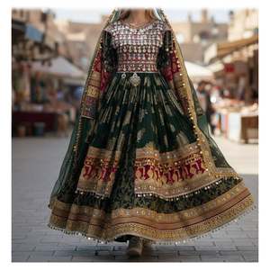 Vestido Largo de Mujer con Diseño Bordado Vintage, Estilo Cultural Afgano, MOQ Bajo, Envío Rápido, Logotipo Personalizado, Nueva Llegada - Product Image 3