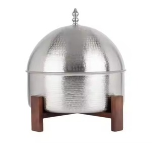 Luxury Stainless Steel Enamel Coated Casserole Hot Pot <b>Rose</b> Gold Hammered Dimple Body Tall <b>Arch</b> Handle Table Top Serving - Product Image 6