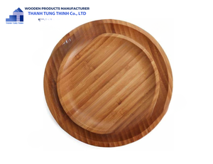 Bol à découper rond en bois avec construction en grain de bois durable - Product Image 2