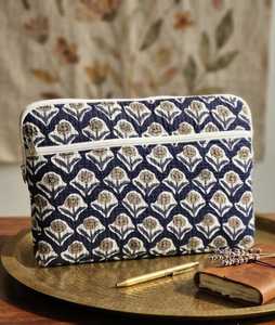 Bolsa de Viaje Acolchada de Algodón con Diseño Floral Pintado a Mano de Elite Craft Studio, con Cierre, para Vacaciones y Uso Doméstico - Product Image 3