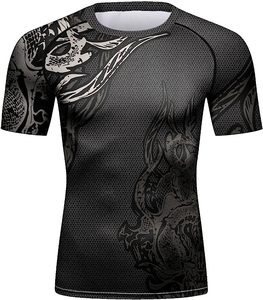 Rashguard MMA à manches courtes personnalisé 2026 en Spandex/Polyester, écologique, respirant, antibactérien, haute qualité, marque privée - Product Image 1