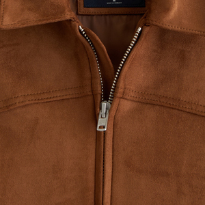 TWILLSPORTS <b>Men's</b> Zipper Leather Knitted Waterproof Windproof Breathable Anti-Bacterial Heated Casual Bomber <b>Jacket</b> lightweight - Product Image 3