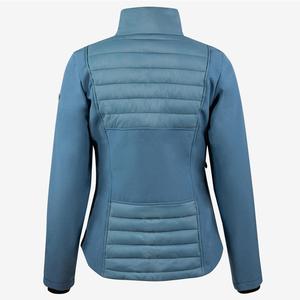 Women Blue Hybrid <b>Jacket</b> Padded Chest Design Outdoor Softshell Coat Slim Fit Sportswear Full Zip Stand Collar <b>Jacket</b> for <b>Ladies</b> - Product Image 5