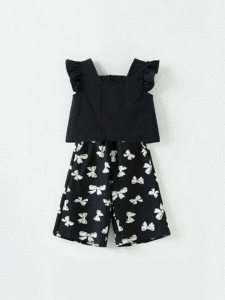 Conjunto de Ropa de Verano OZKIZ para Niñas de 2 a 7 Años, Moda Infantil Coreana al por Mayor con Lazo - Product Image 1