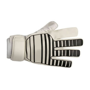 White Football Goalkeeper Gloves <b>Full</b> Finger Non <b>Slip</b> Breathable Leather Unisex Hook And Loop Closure - Product Image 4