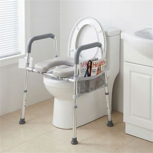 Sedile WC Rialzato Leggero e Regolabile (65-71 cm L x 69-79 cm H) Capacità 136 kg con Braccioli e Tasca Portaoggetti - Product Image 2
