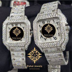 นาฬิกาข้อมือ Pahal Jewels รุ่นหรูหรา ตัวเรือนสแตนเลสสตีลทรงเหลี่ยม ประดับเพชรที่ขอบหน้าปัดและหน้าปัดทำจากแซฟไฟร์ ขนาด 38 มม. สำหรับทั้งชายและหญิง - Product Image 2