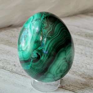 Huevo de masaje de malaquita natural, piedra curativa de cristal de malaquita verde rayada para Reiki, meditación, energía, decoración, venta al por mayor - Product Image 5