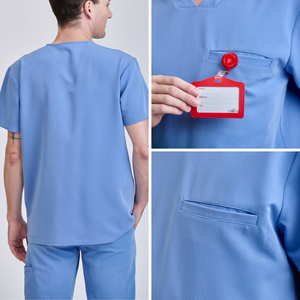 Combinaison de travail en toile de coton/PE/Spandex de qualité supérieure, confortable et pratique pour salon de beauté, dernier design, usine FMF, faible MOQ - Product Image 3