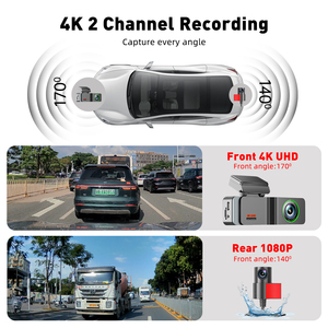 Cámara para Auto <span class=keywords><strong>4K</strong></span> <span class=keywords><strong>Full</strong></span> <span class=keywords><strong>HD</strong></span> de 12MP y 2 Canales con Modo de Estacionamiento las 24 Horas, Visión Nocturna, GPS, WiFi, Sensor G y Pantalla de 1.5 Pulgadas - Product Image 6