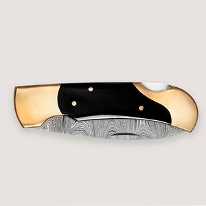 Handmade Damascus Steel Folding Pocket Knife Compact Outdoor <b>Tool</b> Pattern Steel <b>Camping</b> Hiking Fishing Travel Everyday Use - Product Image 2