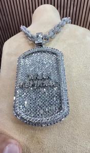 Colgante de Moissanita VVS1 Esmeralda y Redonda, Plata de Ley 925, Estilo Hip Hop, Colgante con Letra Inicial del Nombre, Estilo Iced Out - Product Image 2