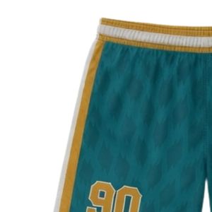 Pantalones Cortos de Lacrosse Unisex en Verde Azulado y Dorado, de Poliéster, Ajuste Atlético, Uniforme Deportivo, Ropa Ligera para Entrenamiento en Equipo - Product Image 3