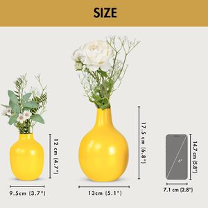 Metal Bright Yellow Powder Coated Flower Pot and Vase for Home Decor Indoor Outdoor Living Room Durable Available At <b>Best</b> - Product Image 2