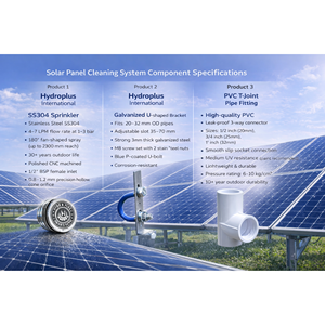 Hydroplus International – Connecteur de maintenance photovoltaïque, ensemble de fixation en acier inoxydable, raccord en T en PVC pour rinçage de pipeline, pièce de rechange - Product Image 3