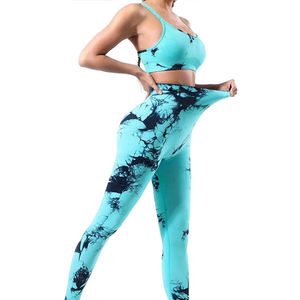 Good Quality Women Yoga Sets Solid Stitch Breathable Polyester Active Stretch 2-Piece Best Selling Multi Color <b>Low</b> Price - Product Image 3