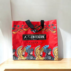 Bolsa de asas tejida de PP laminada mate reutilizable ecológica con logotipo personalizado, bolsa de compras para supermercado - Product Image 5