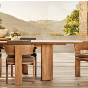 Silla de Jardín Moderna de Teca con Cojín, Asiento de Exterior Acolchado, Patas de Madera Maciza Tipo Sable, para Uso en Villas, Parques y Hoteles - Product Image 6
