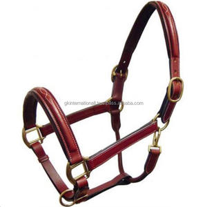 Premium Havana Brown Saddle Leather Horse halter with Ultra Soft <b>Cow</b> Padding and Fancy Stitching adjustable halter horse - Product Image 3