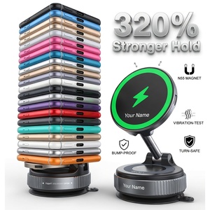 Support de chargeur de voiture magnétique sans fil 15W en gros, ventouse puissante 120LBS, rotation à 780°, accessoires pour téléphone portable - Product Image 4