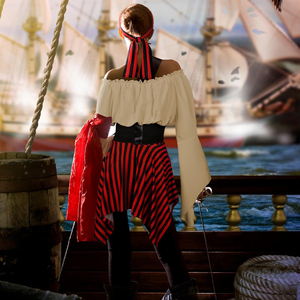 Disfraz de Reina Pirata Sexy para Mujer con Corsé, Sombrero Tricornio, Traje Gótico Renacentista, Disfraz de Halloween, Disfraz de Mascarada - Product Image 5