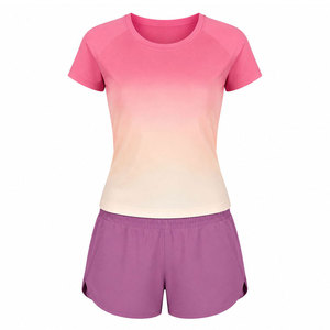 Conjuntos de camiseta y pantalones cortos para mujer, MOQ bajo, estilo único, calidad premium, conjunto de 2 piezas, conjuntos de algodón para mujer - Product Image 1