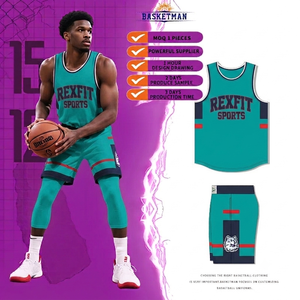 Conjunto de Uniforme de Baloncesto BASKETMAN Rexfit, Sublimado, Sin Mangas, Transpirable, para Hombre, para Todas las Temporadas - Product Image 1