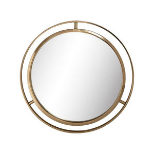 Miroir mural arqué en fer de luxe minimaliste moderne avec bordure dorée élégante, décoration de mariage élégante - Product Image 1