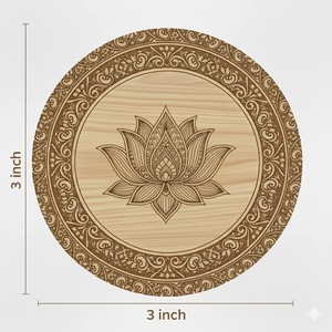Sous-verres texturés bohèmes en bois d'acacia écologique faits à la main, couleur ambre clair naturel - Vente en gros - Product Image 2