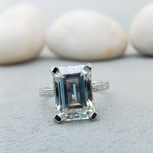 D'VINS JEWELS Trendy Emerald Cut Engagement Wedding Ring Lab Grown Diamond Fancy <b>Light</b> <b>Rose</b> Gold for Certified Women's - Product Image 1