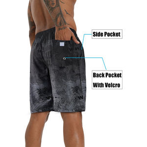 Shorts de bain pour homme en polyester, taille élastique, coupe compressive, avec design et taille personnalisés - Product Image 2
