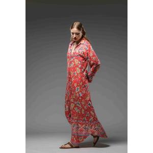 เดรสยาวพิมพ์ลายดอกไม้สไตล์โกธิคสำหรับผู้หญิง  ชุดเดรสทรงหลวมแบบไม่มีแขน  ติดกระดุม  ลำลองสไตล์โบฮีเมียน  เหมาะสำหรับฤดูใบไม้ร่วง - Product Image 3