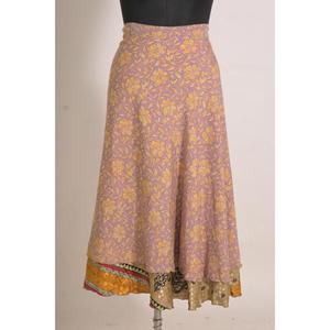 Falda Cruzada de Seda con Estampado Floral Vintage Personalizada para Mujer, Hecha a Mano, de Lujo - Product Image 1