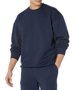 Sweat-shirt à col rond surdimensionné pour homme en grandes tailles, saison automne, motif uni, matière polyester/coton - Product Image 1