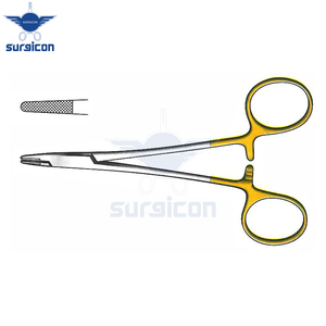 Portaagujas Webster de 12 cm / 4-3/4 Pulgadas con Mordazas Dentadas e Insertos de Carburo de Tungsteno TC GOLD para un Manejo Preciso de las Agujas - Product Image 3