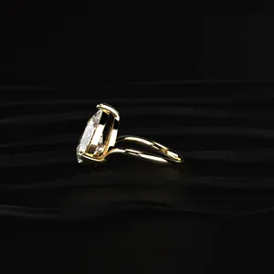 Bague de fiançailles en diamant de laboratoire avec accents, style classique et romantique, diamant Radiant Love, provenant d'un fournisseur et fabricant indien - Product Image 4