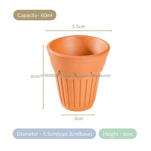 Tasse en terre cuite rouge/orange tendance 2024, 60 ml, jetable, traditionnelle, pour thé et café, culture indienne, odeur terreuse - Product Image 5