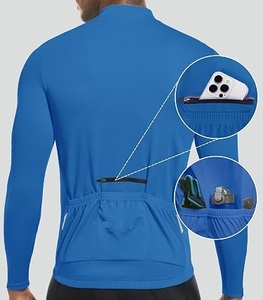 Jersey de Ciclismo MTB de Manga Larga Transpirable de Secado Rápido con Media Cremallera para Hombre, la Mejor Calidad, Personalizable con Nombre de Equipo OEM - Product Image 2