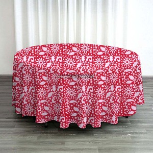 120 Inch Royal Look Block Printed Cotton Round Custom Party Wedding Tablecloth for Events Manufacturer Wholesale From Jaipur - Product Image 6
