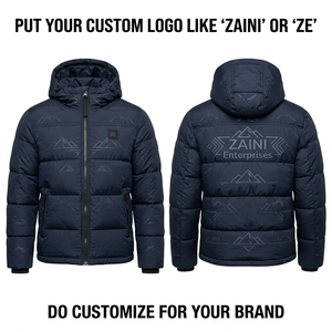ZAINI OEM ODM Custom <b>Winter</b> Hooded Stand Collar <b>Waterproof</b> Windproof Thick Quilted <b>Jacket</b> Camouflage Long Casual Zipper Men - Product Image 1